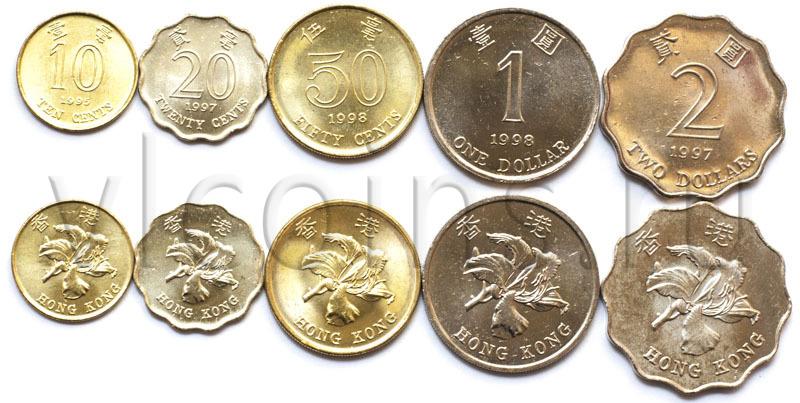 Гонконг набор 5 монет 1995 1998 UNC 17621