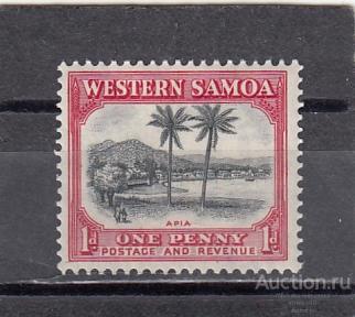 WESTERN SAMOA  ЗАПАДНОЕ САМОА Виды Пальмы № 76  1935 Сост* Наклейка!!
