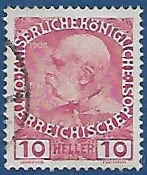 Австрия. 1908. Император Франц Иосиф (1848-1916). Гашение.