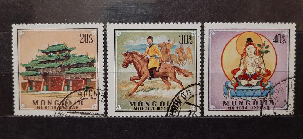 Монголия искусство живопись архитектура скачки Будда храм религия 1970 гашёная