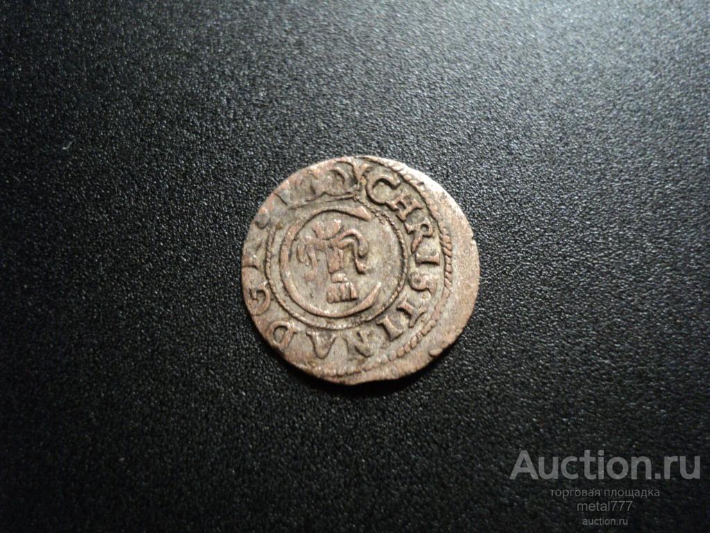 Солид. Рига под властью Швеции. Кристина. 1651 год. Серебро.