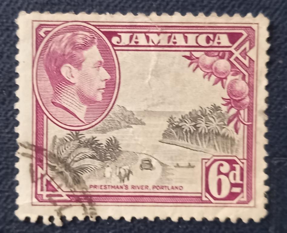 Ямайка 1938 год Река Пристмана, Портленд Король Георг VI Гаш