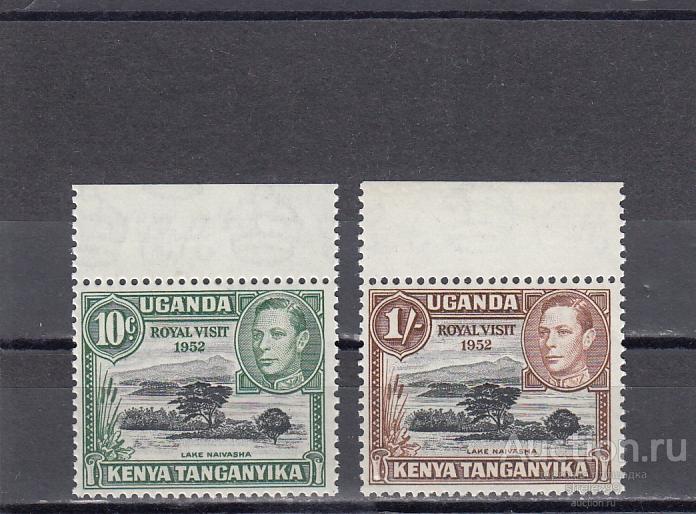 KUT UGANDA КЕНИЯ УГАНДА ТАНГАНЬИКА Надпечатка Визит 1952 г Пара Поле  Сост** MNH