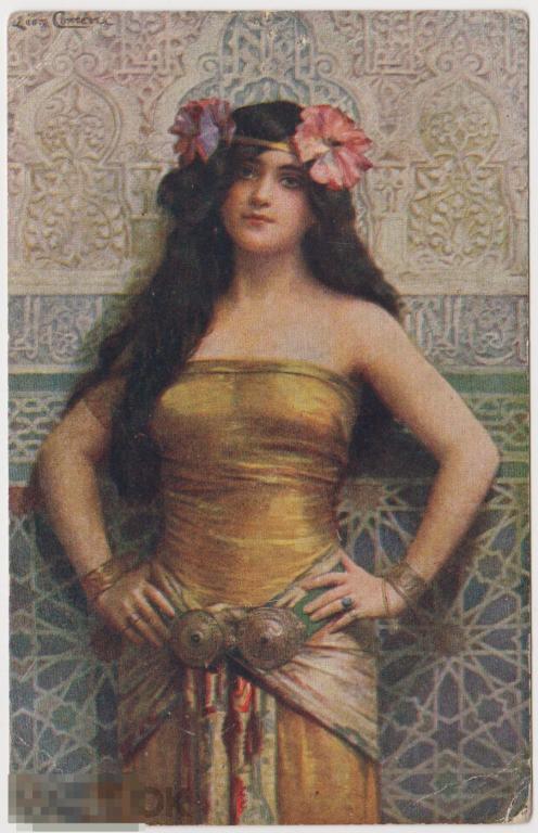 Открытка до 1913 г Восточная красавица, Л.Комер, Ришар 