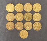 Золотые монеты 2,5 доллара США, "Голова индейца". Полная коллекция (1908-1929).