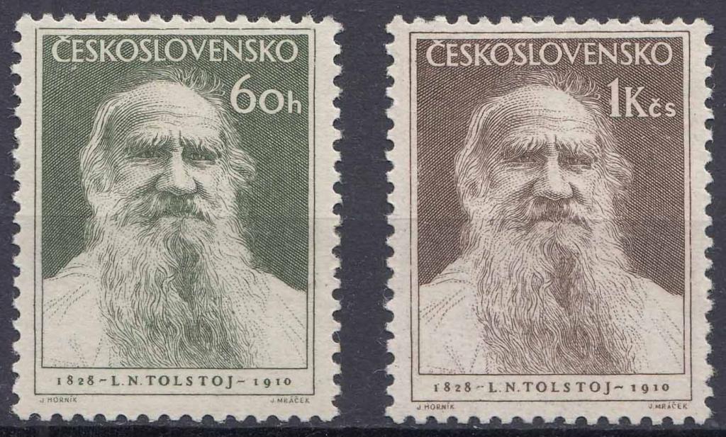 Чехословакия, 1953, Писатели, Толстой, п/с