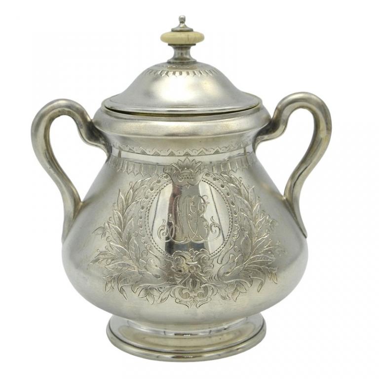 Сахарница русская серебряная, 1895 г. (89910)