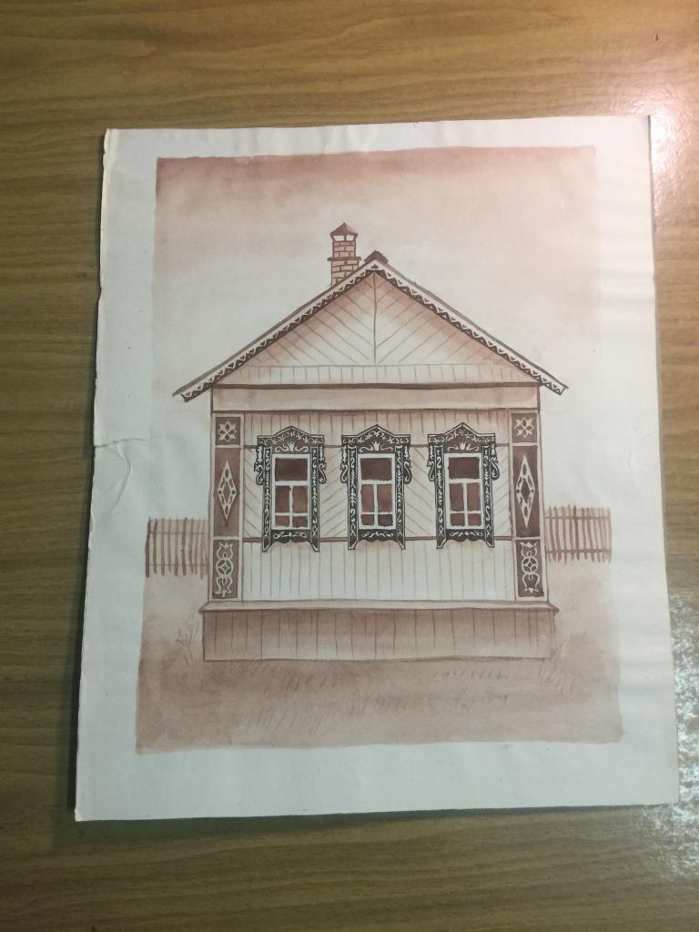 Эскиз. Рисунок старинного дома. Деревянное зодчество. Рисунок. Живопись. Старинный дом. Архитектура