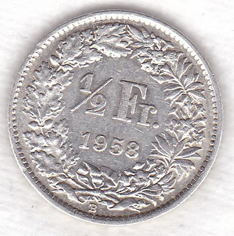 Швейцария 1/2 франка 1958