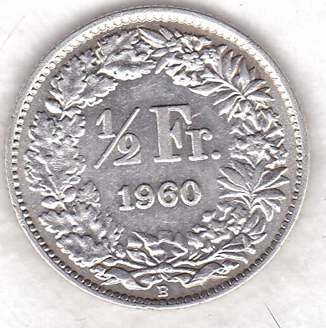 Швейцария 1/2 франка 1960