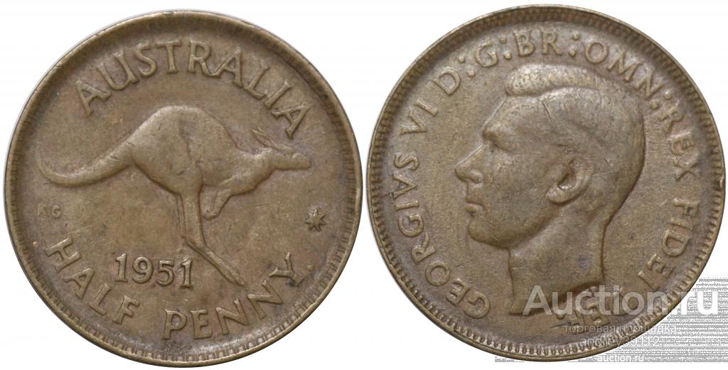 Австралия 1/2 пенни 1951 (арт 611-313)