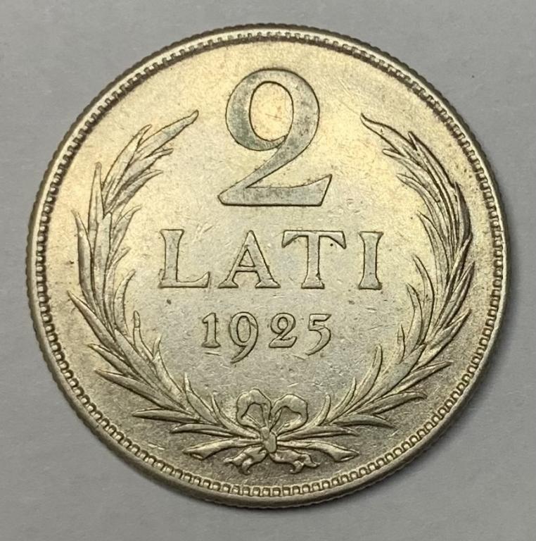 2 лата 1925 года Латвия серебро