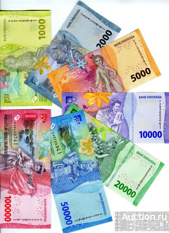 Индонезия полный набор (7 шт) - 1000 - 100000 рупий 2022 пресс UNC