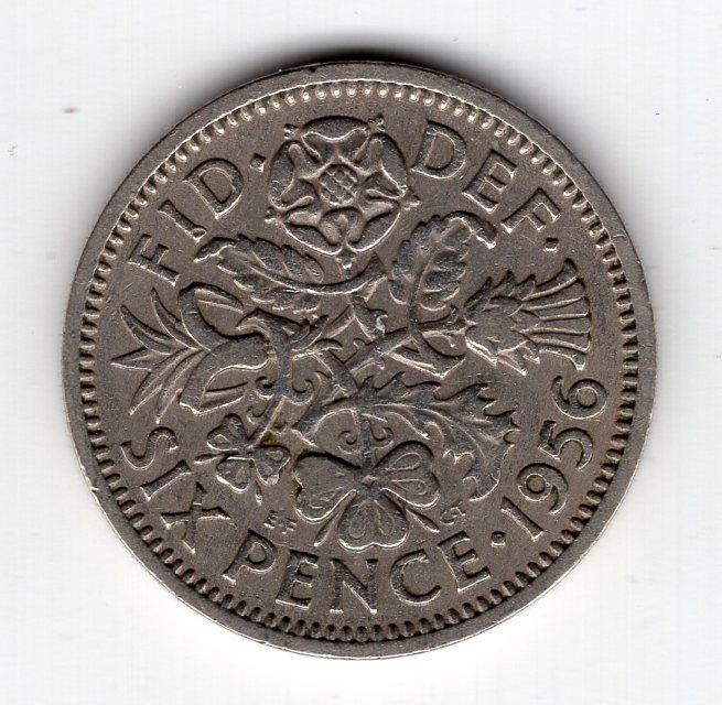 6 пенсов - Великобритания - 1956 - KM#903