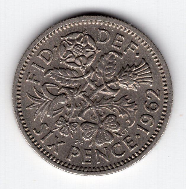 6 пенсов - Великобритания - 1962 - KM#903