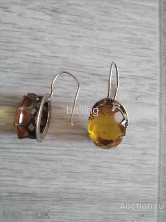 серьги  серебро 875 пр  звезда  ссср 