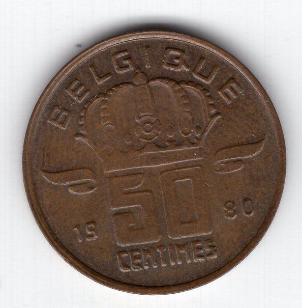 50 сантимов - Бельгия - 1980 - Belgique - KM#148.1