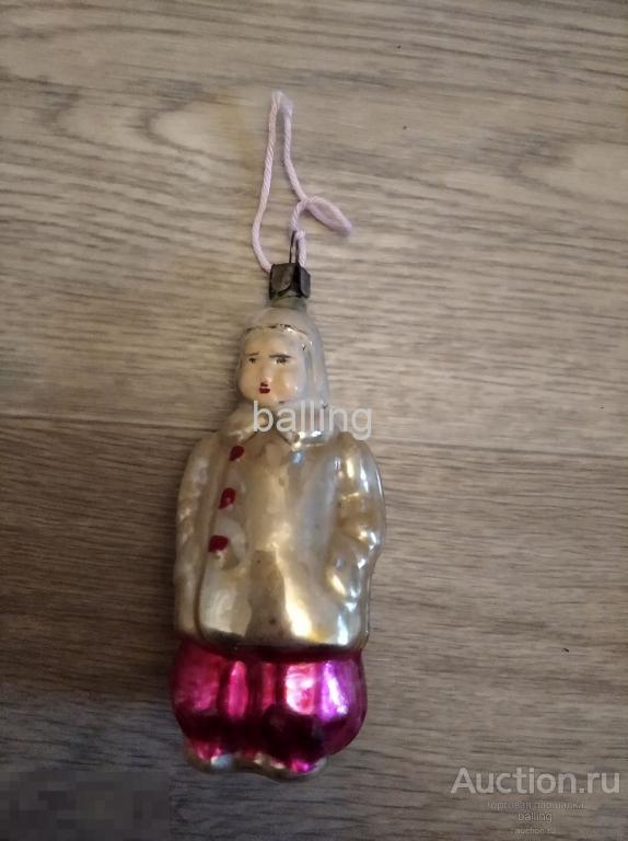 Елочная игрушка мальчик руки в карманы СССР 