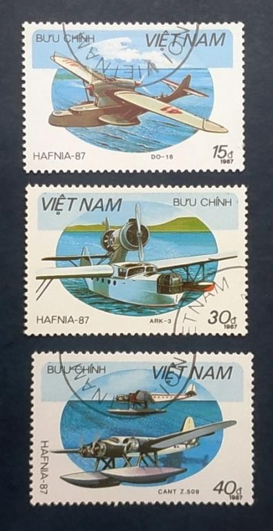 Вьетнам 1987 Гидросамолеты  Sc# 1796, 1799, 1800 Used