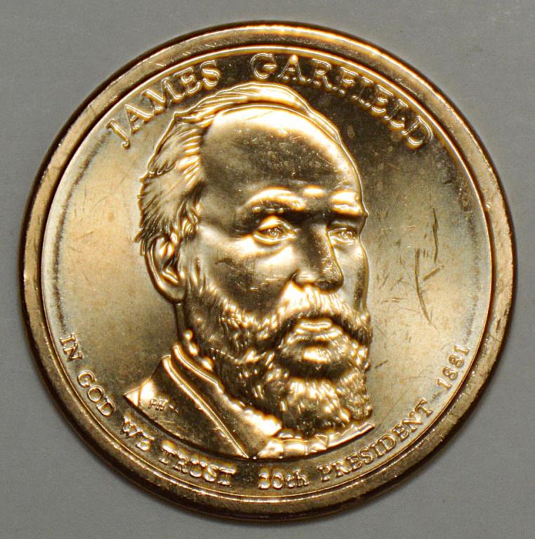 США 1 доллар 2011 aUNC Джеймс Гарфилд D Денвер (К2)