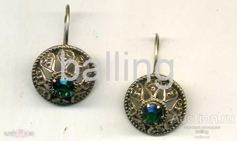СЕРЬГИ  серебро 875 пр звезда  ссср 