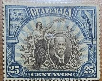Гватемала 1917 г.  Свобода и президент Эстрада Кабрера  Mi GT 151  Чистая , ЧСН