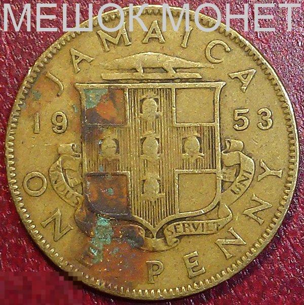 Ямайка 1 пенни 1953 года. 