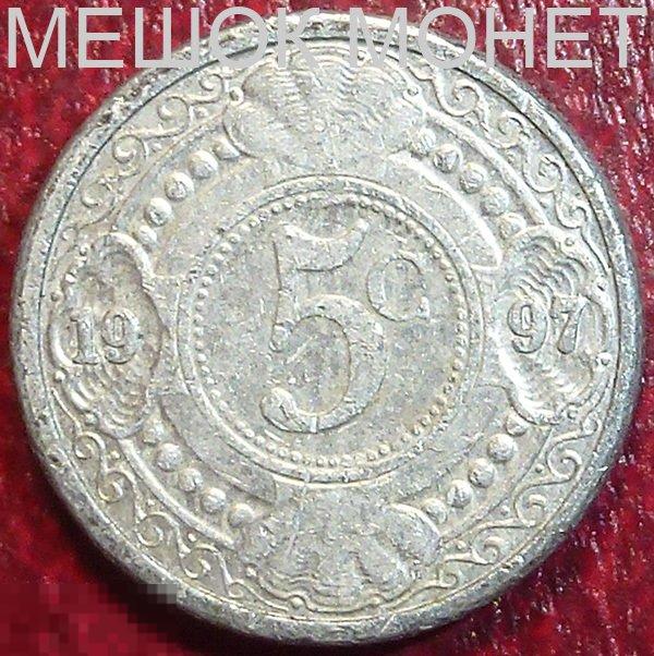 Нидерландские Антильские острова 5 центов 1997 года. 