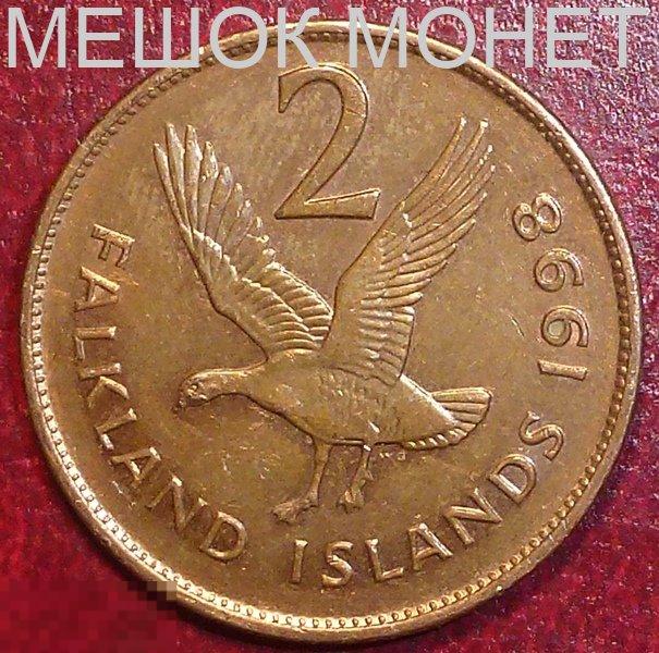 Фолклендские острова Фолкленды 2 пенса 1998 года. 