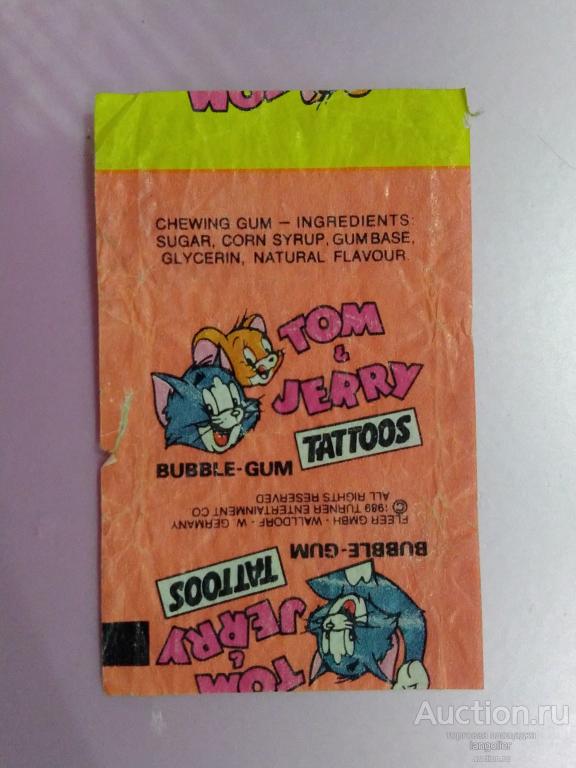 Обертка от жевательной резинки Tom and Jerry Tattoos (Fleer)