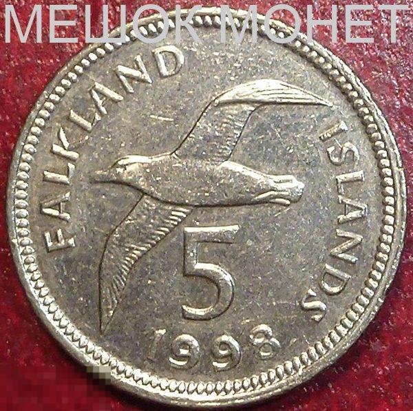 Фолклендские острова Фолкленды 5 пенсов 1998 года. 