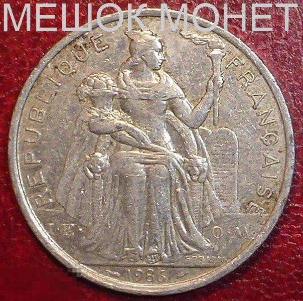 Новая Каледония 5 франков 1986 года.