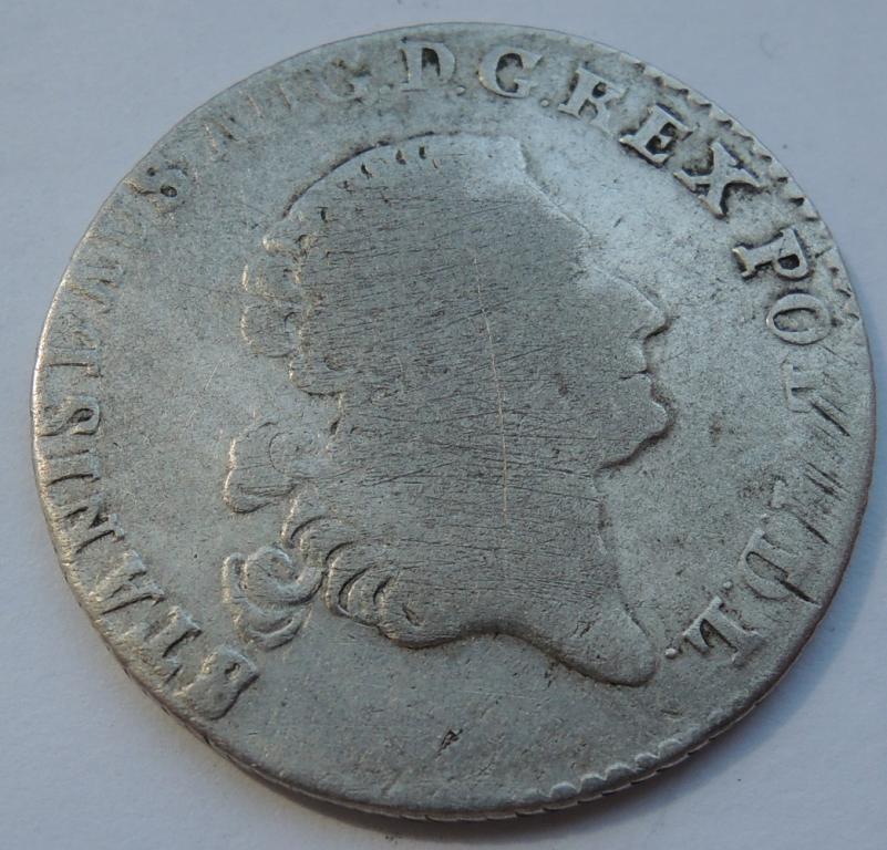 4 гроша (1 злотый) 1767 года, Станислав Август, Королевство Польша, Речь Посполитая, серебро.