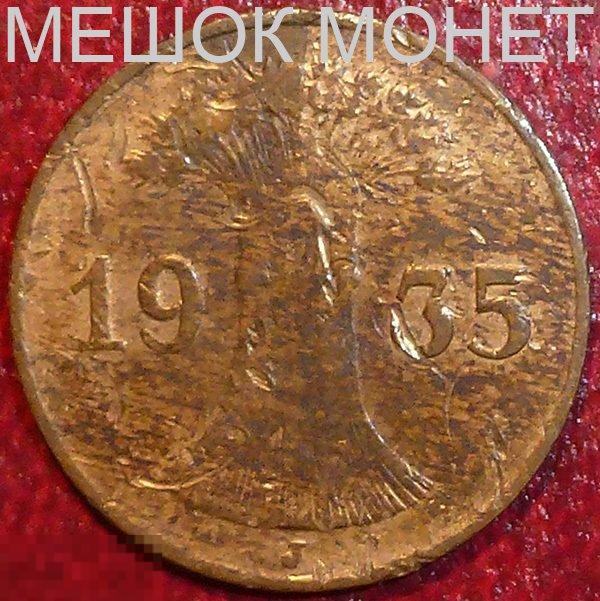 Германия. Веймарская республика. 1 рейхспфенниг 1935 года. J.
