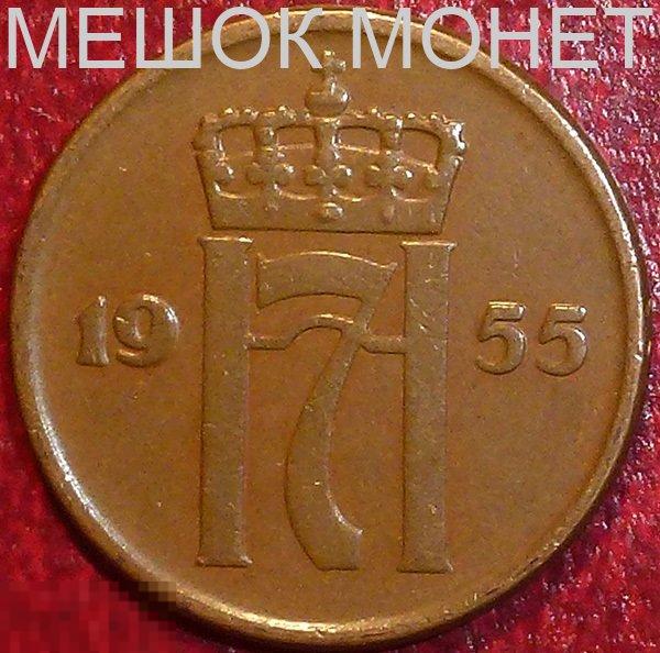 Норвегия 2 эре 1955 года.