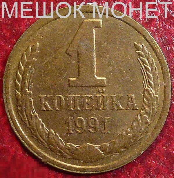Россия. СССР 1 копейка 1991 года. Л.