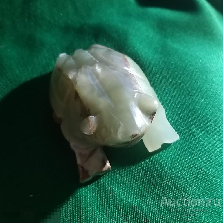 Редкая фигурка, Лягушка из Оникса, старая, СССР, двухцветная