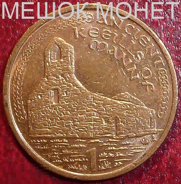 Мэн 1 пенни 2000 года. Буквы AA - справа.