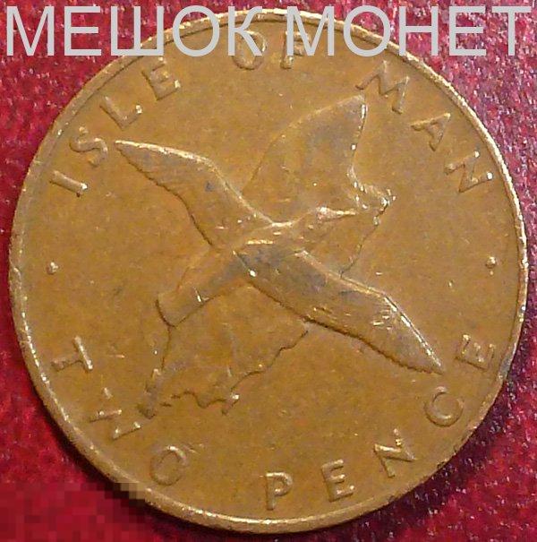 Мэн 2 пенса 1976 года.