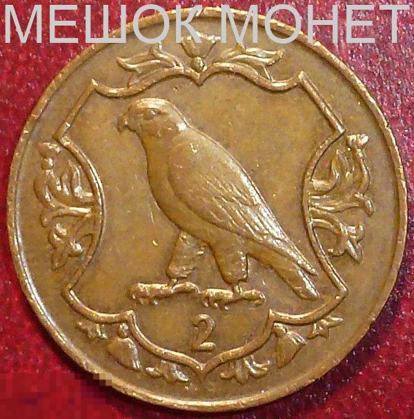 Мэн 2 пенса 1986 года. AC.