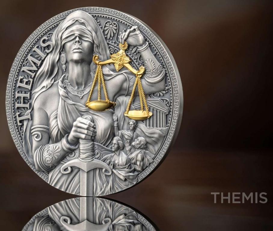 * Камерун 2000 франков 2023 Фемида * Серия 'Великая греческая мифология' * Серебро 2 унции