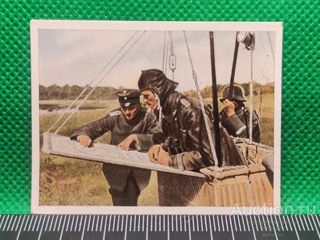 Вкладыш сигаретный KURMARK SABA Германия альбом Der Weltkrieg фото ПМВ война пилот аэростата