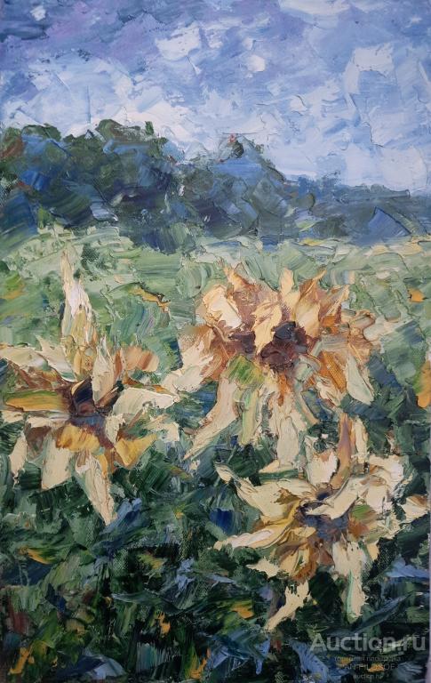 !!! КАРТИНА МАСЛОМ ЦВЕТЫ ПОДСОЛНУХ ПОЛЕ ПЕЙЗАЖ ХОЛСТ МАСЛЯНАЯ ЖИВОПИСЬ ТЕКСТУРНАЯ ЖИВОПИСЬ СпешиLove