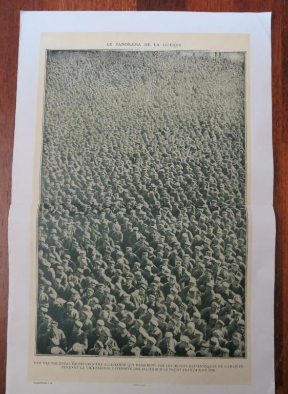 ПМВ: Немецкие пленнные, литография, 33 х 50 см, Франция до 1917