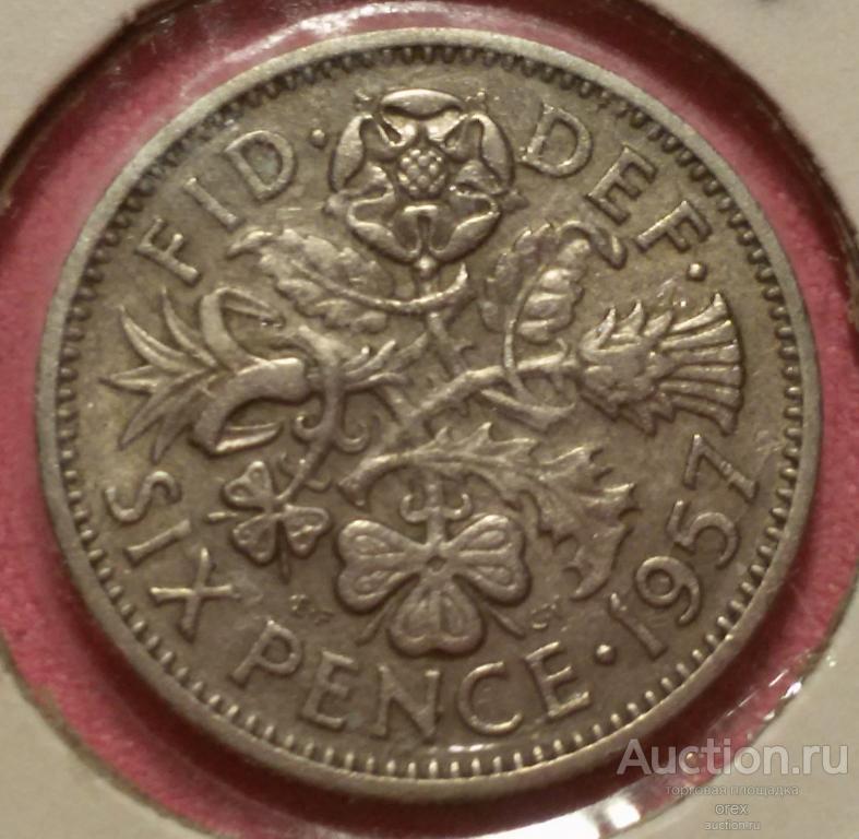 6 пенсов 1957 Великобритания (холдер)