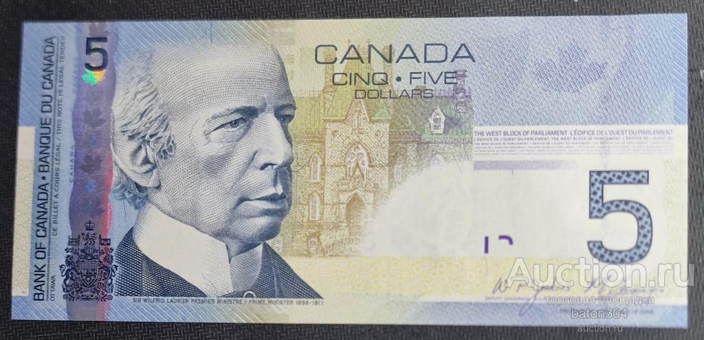 5 долларов 2006 г. UNC.