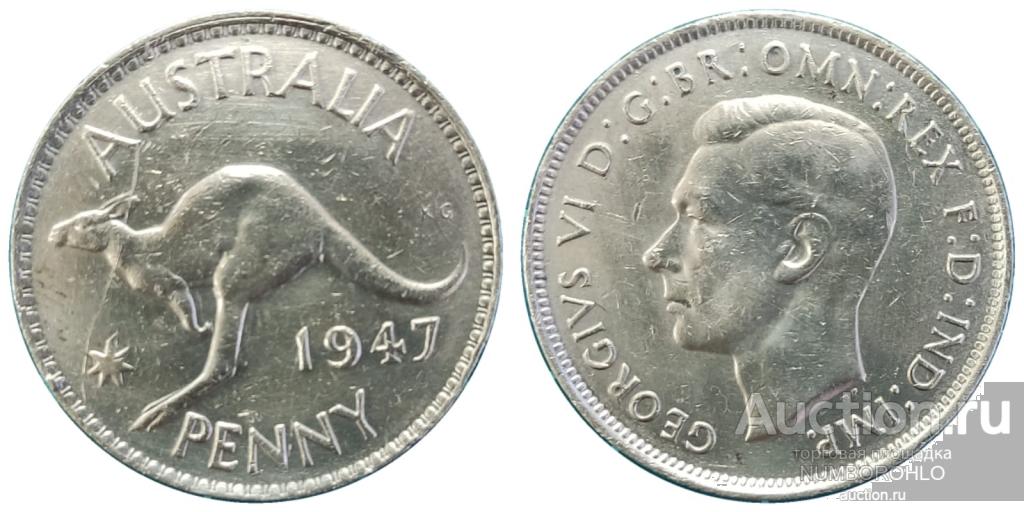Австралия 1 пенни, 1938-1948 XF