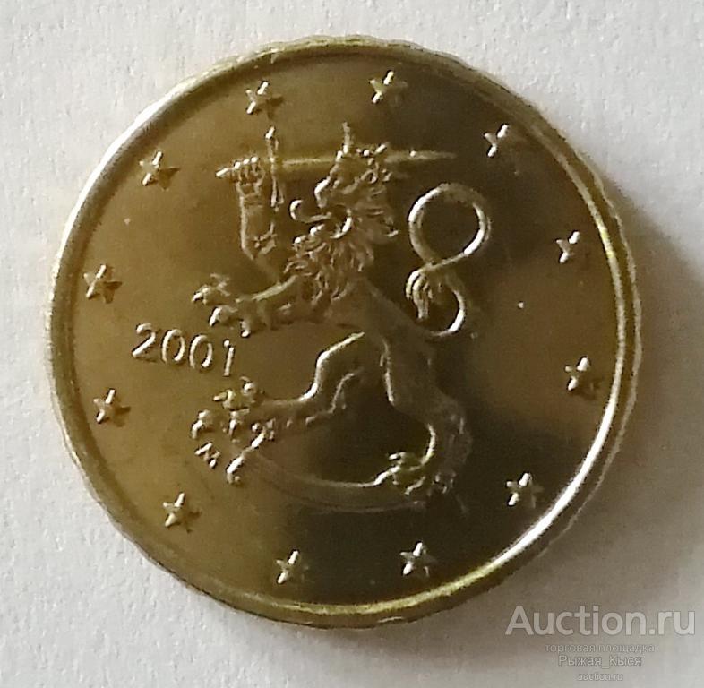 ФИНЛЯНДИЯ 10 евроцентов 2001 года UNC Штемпельный блеск. из ролла (51728)