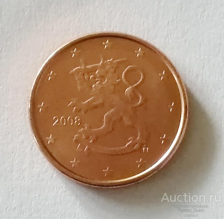 ФИНЛЯНДИЯ 1 евроцент 2008 года UNC Штемпельный блеск. из ролла (51738)