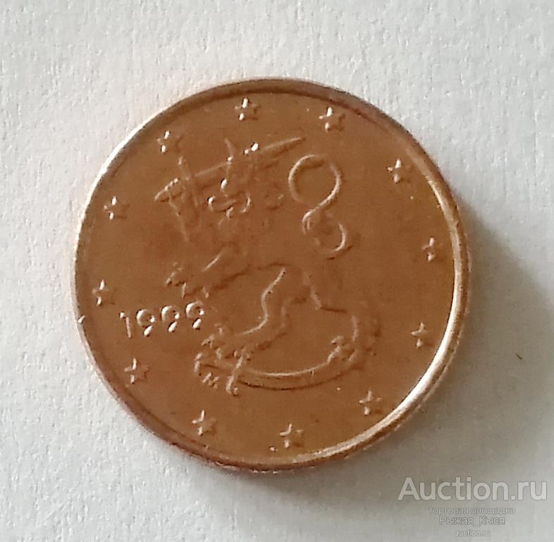 ФИНЛЯНДИЯ 1 евроцент 1999 года UNC Штемпельный блеск. из ролла (51729)